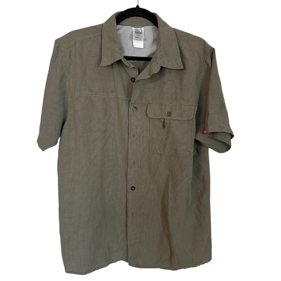 The North Face Men’s Short Sleeve Green & White Button Up Fishing Shirt Sz M GUC - Picture 1 of 8